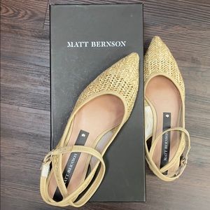 Honey Raffia Sling backs by Matt Bernson